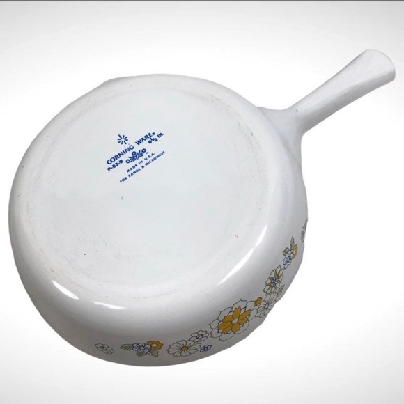 CorningWare Yellow Vintage Floral Bouquet Skillet Sauce Pan! - Picture 5 of 7